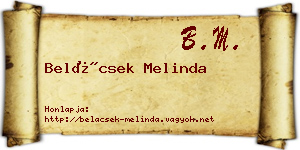 Belácsek Melinda névjegykártya